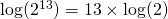 \log(2^{13})=13\times\log(2)