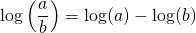 \log\left(\dfrac{a}{b}\right) = \log(a) - \log(b)